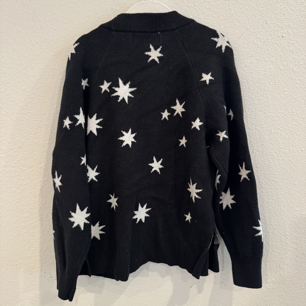Free Assembly Star Print Black Cardigan Sweater Size S - Picture 4 of 4